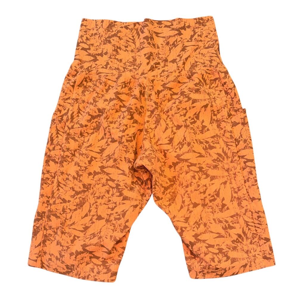 REI Co Op Long Orange Bike Shorts Pockets Women’s XS Biking Hiking Yoga Running